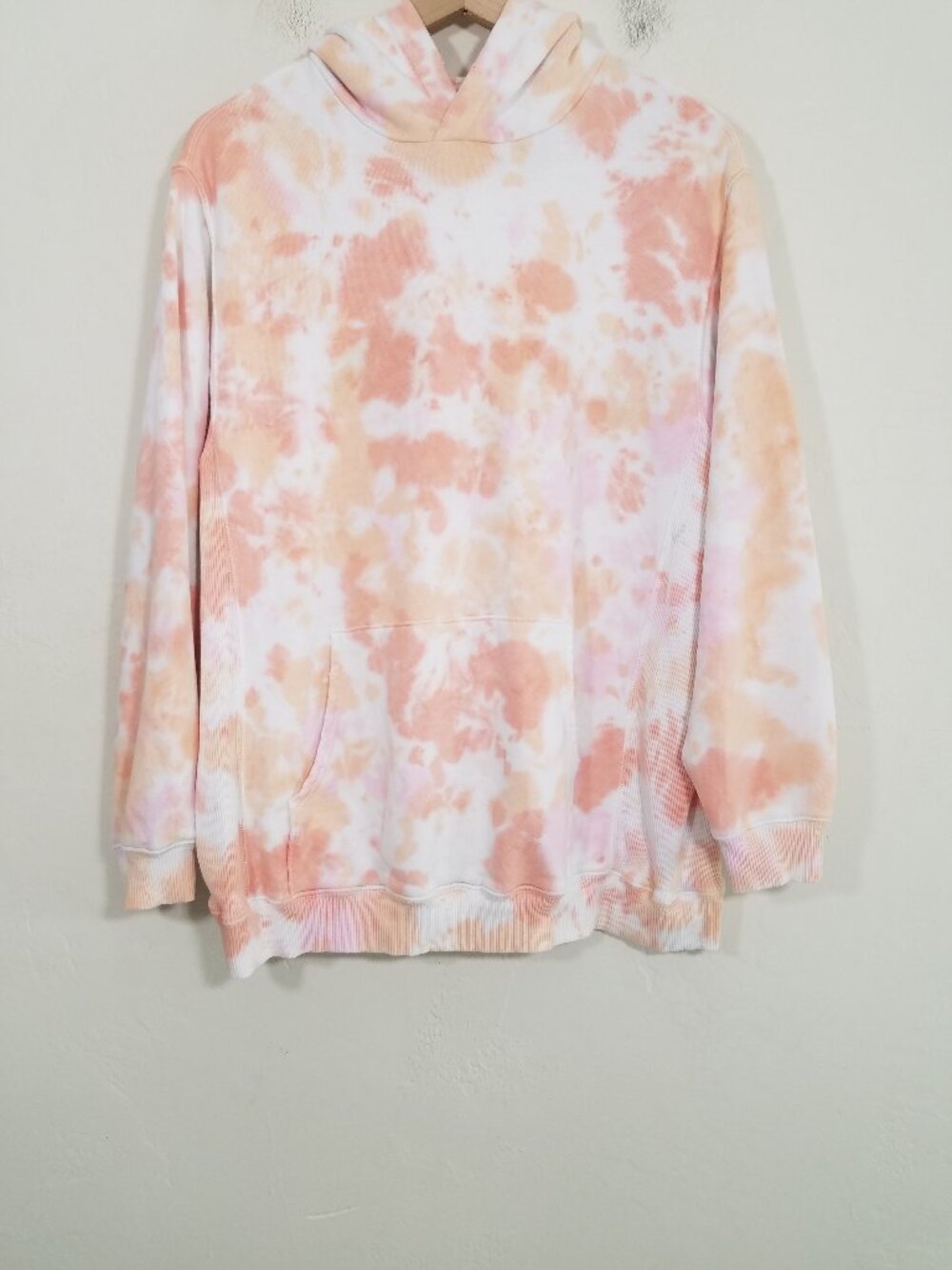 Aerie Tie-Dye Pink and Orange Sweatshirt Hoodie with Pockets Size S